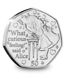 Alice's Adventures in Wonderland150周年記念　50p硬貨（アリス）